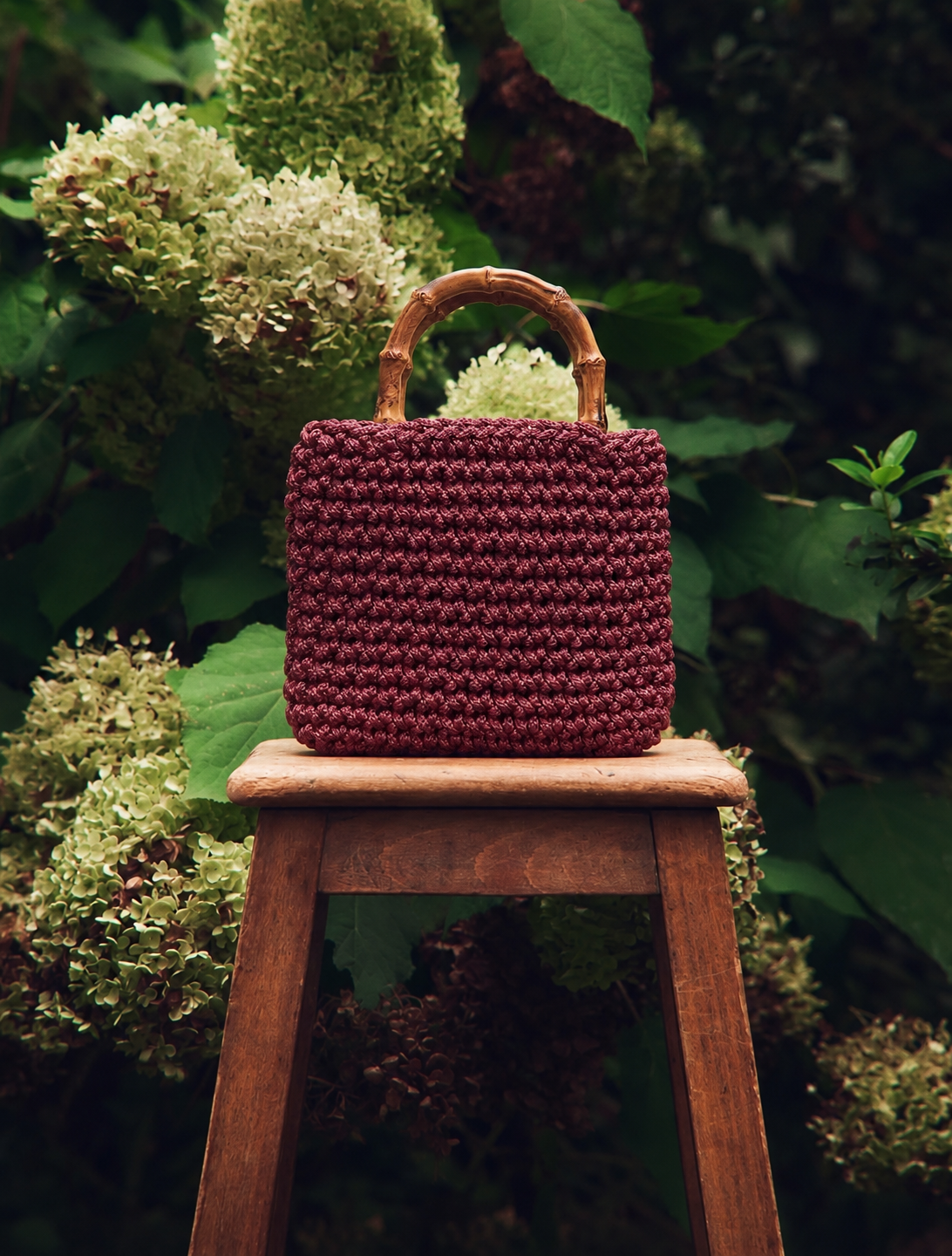 Burgundy Mini Maison Handbag