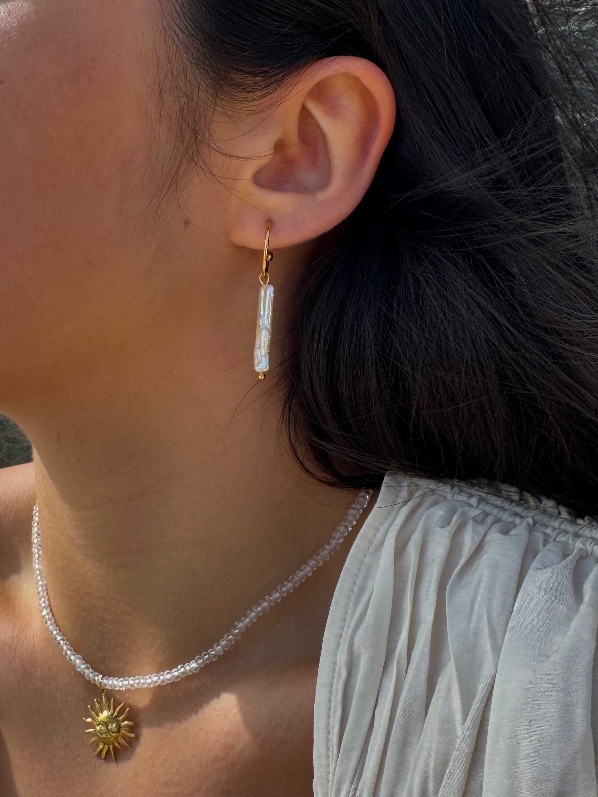 Maristella Long Pearl Earrings