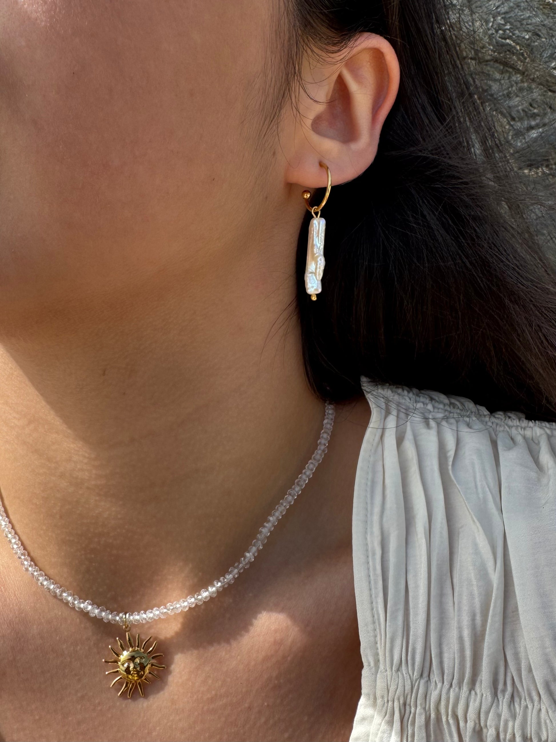 Maristella Long Pearl Earrings