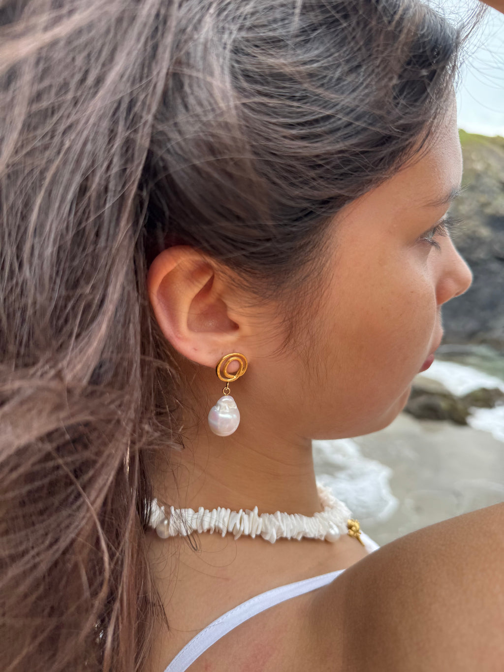 Éclat d’Eau Pearl Hoops
