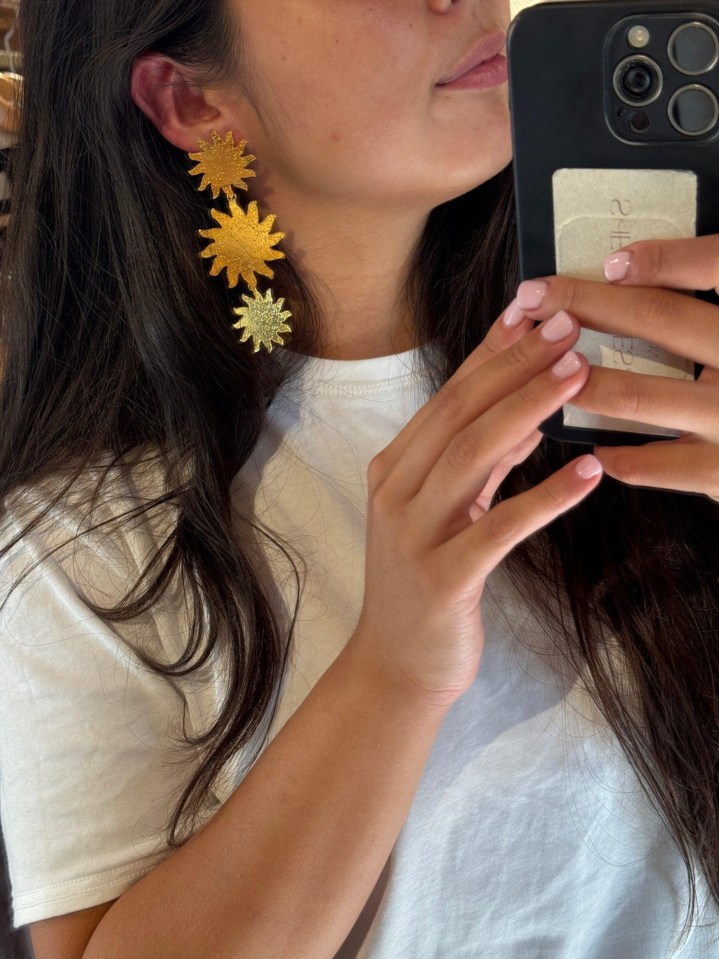 Triple Sun Earrings