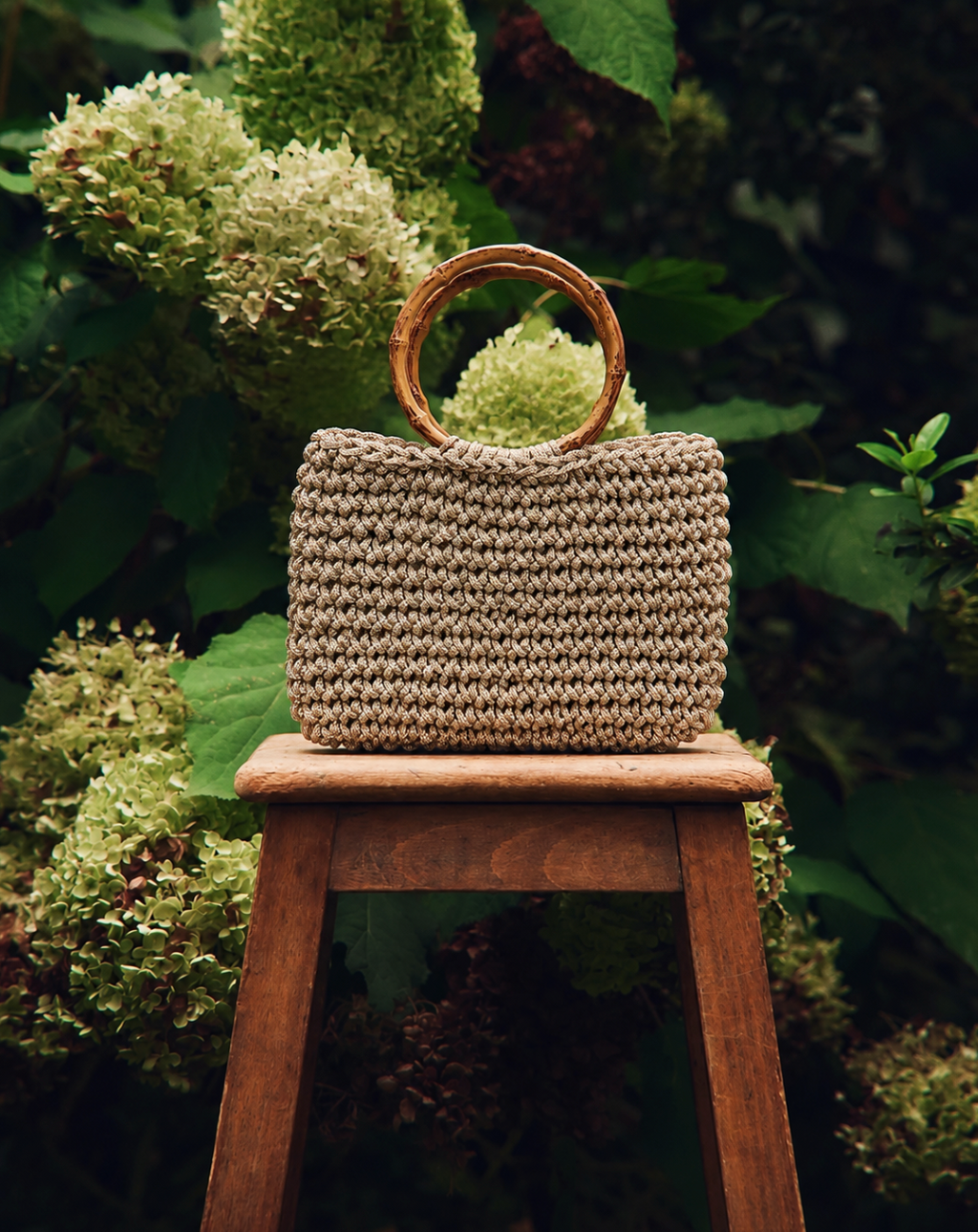 Beige Maison Bamboo Handbag