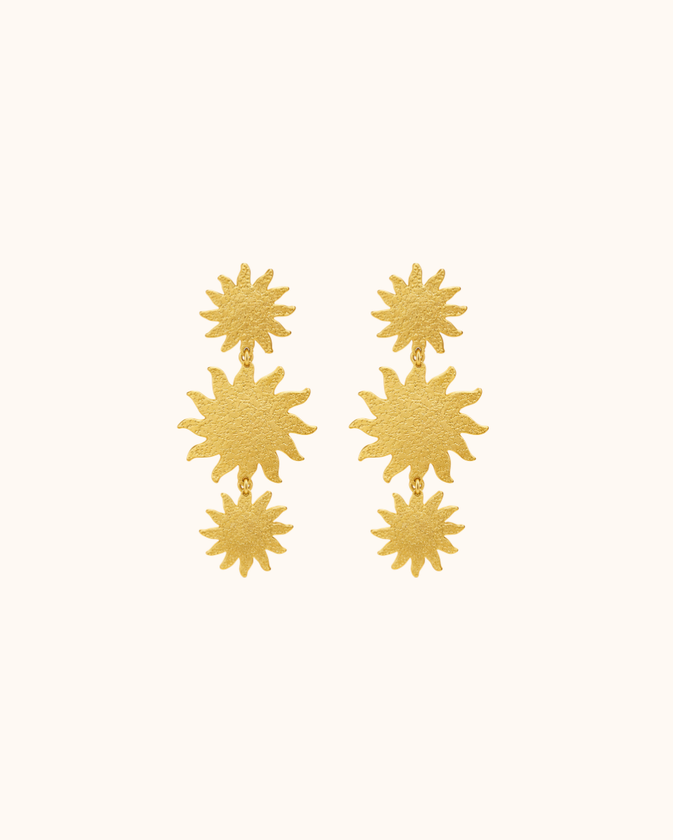 Triple Sun Earrings