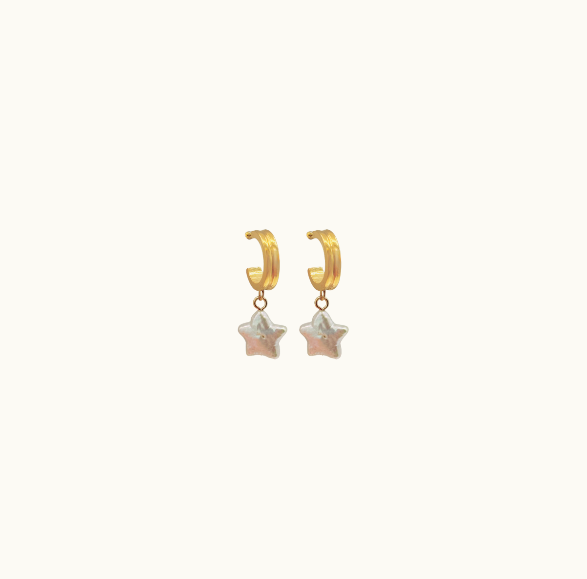 Bleu Azur Star Pearl Hoops